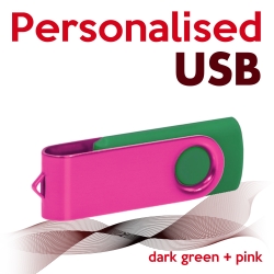 USB dark green + pink