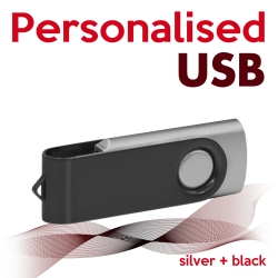 USB silver + black