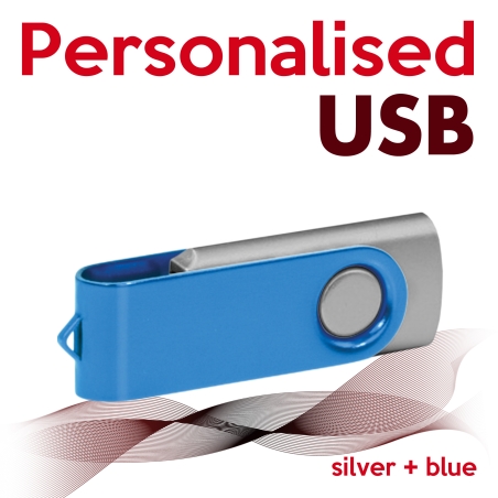 USB silver + blue