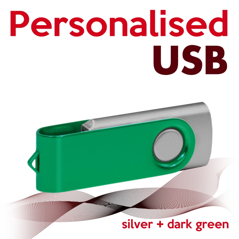 USB silver + dark green