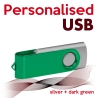 USB silver + dark green