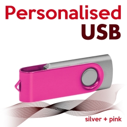 USB silver + pink