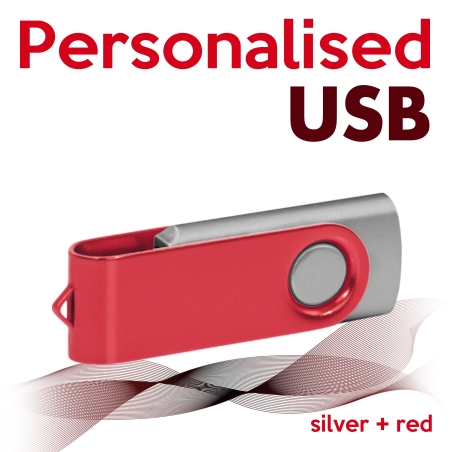 USB silver + red