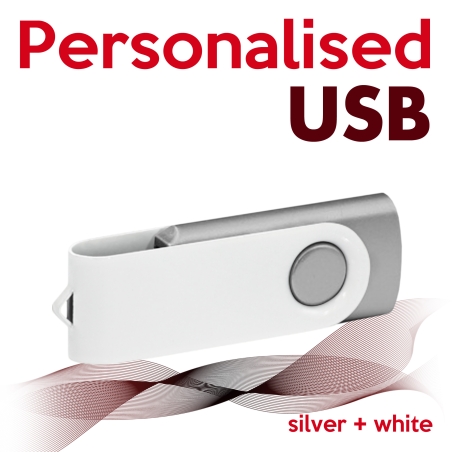 USB silver + white