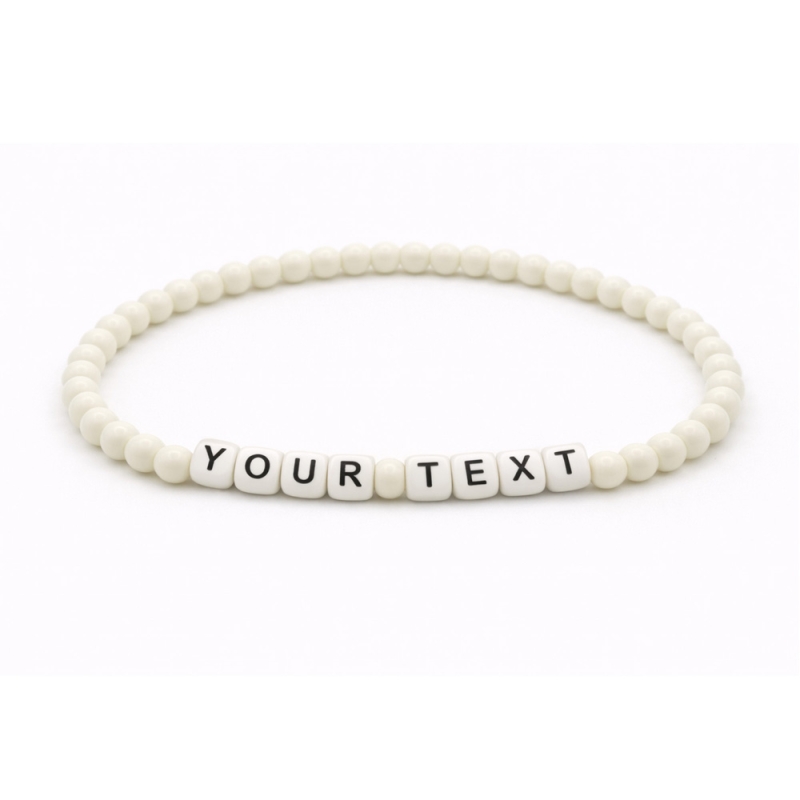 Unique White Beaded Bracelets 401M