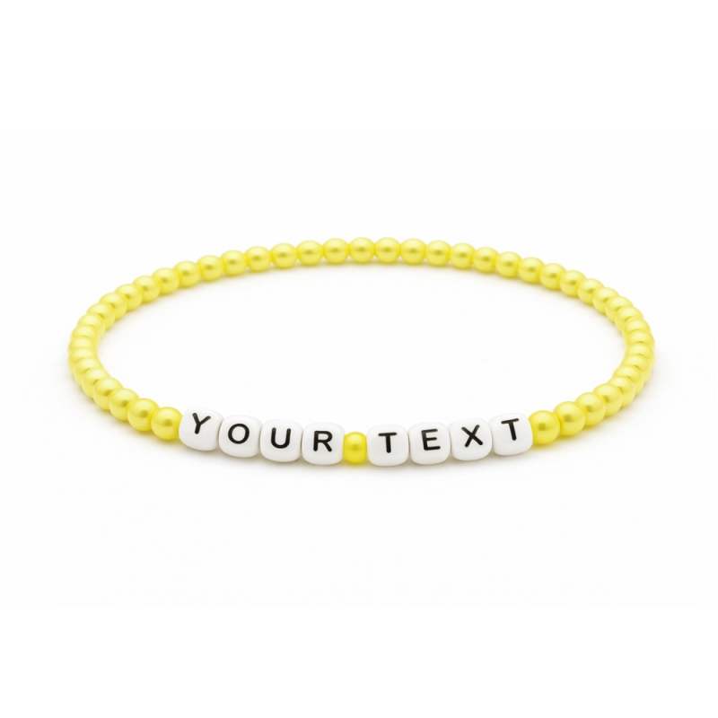 Unique Pearl Yellow Beaded Bracelets 405M