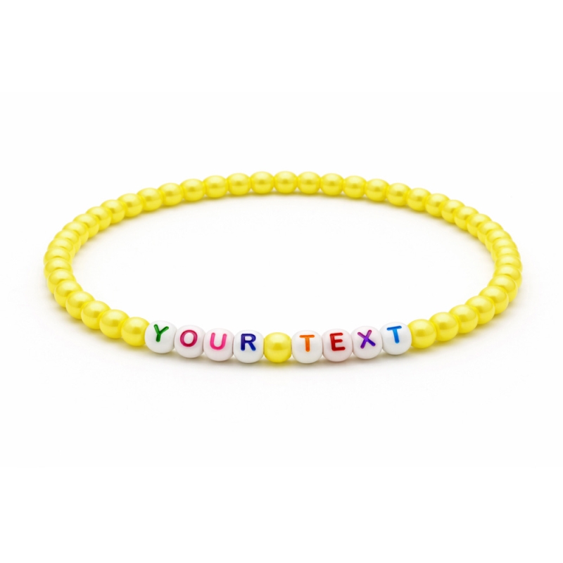 Unique Pearl Yellow Beaded Bracelets 405N
