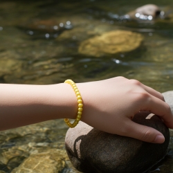 Unique Pearl Yellow Beaded Bracelets 405A