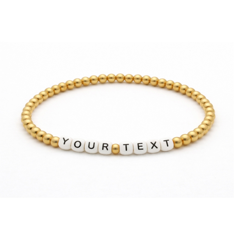 Unique Metallic Gold Beaded Bracelets 408M