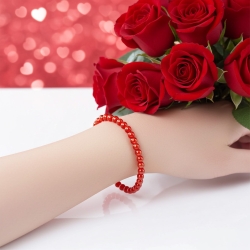 Unique Reddish Metallic Beaded Bracelets 409A