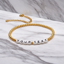 Unique Metallic Gold Beaded Bracelets 408M