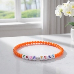 Unique Orange Beaded Bracelets 411N