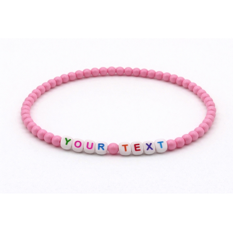 Unique Soft Pink Beaded Bracelets 414N