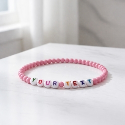 Unique Soft Pink Beaded Bracelets 414N