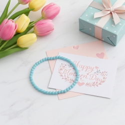Unique Baby Blue Beaded Bracelets 419A