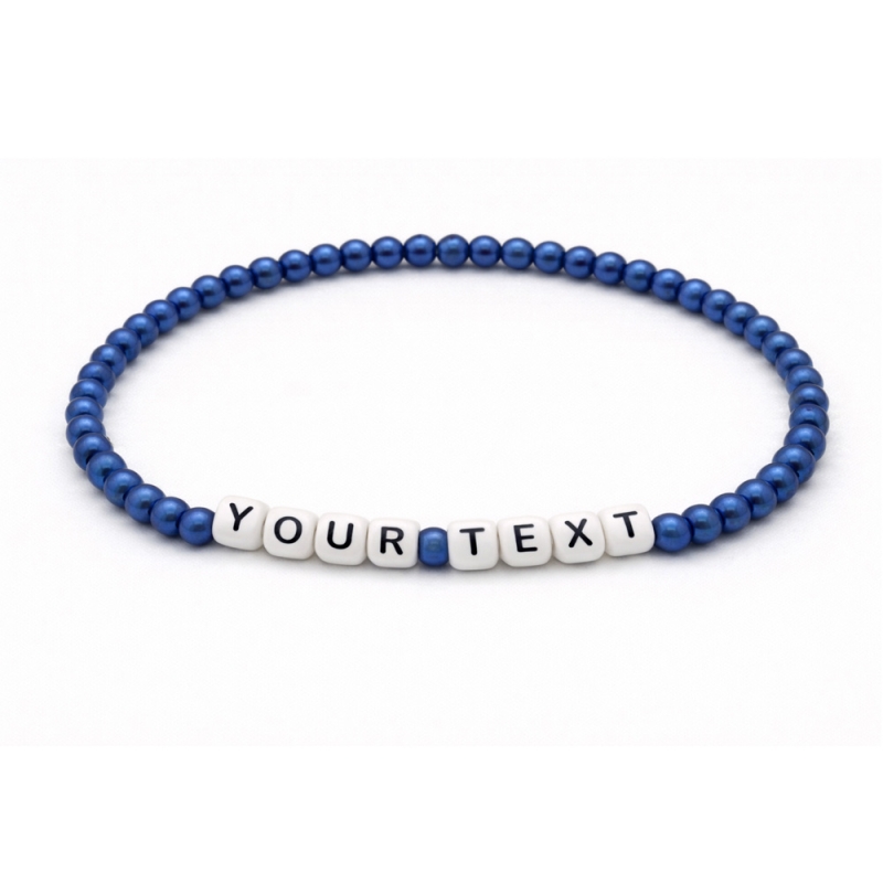 Unique Pearl Royal Blue Beaded Bracelets 435M