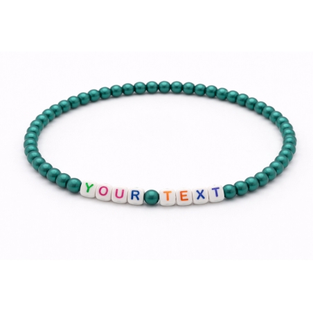 Unique Metallic Teal Beaded Bracelets 437N