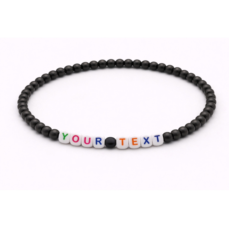 Unique Black Beaded Bracelets 439N