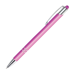 Personalised pink Bello stylus pen with custom laser engraving