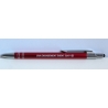 Bespoke Bond Touch Red executive ballpoint pen with silver rings and touchscreen stylus tip personalised
