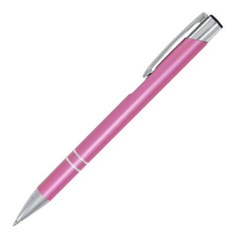 Custom Pink Cosmo pen bright feminine style with silver decorative rings