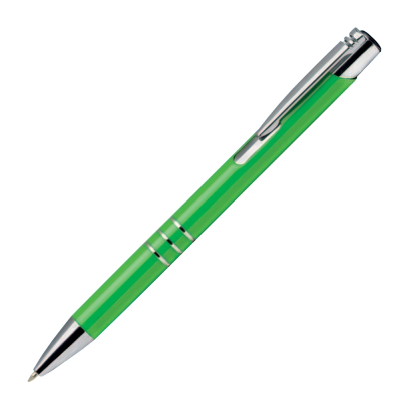 Light green lacquer pen Calypso with personalised white laser engraving.
