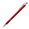 Custom Cosmo Slim Red Mat pen with silk-touch finish and signature double silver rings.