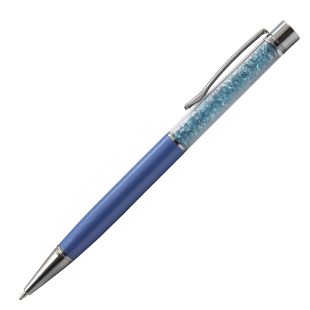 Classic blue professional crystal pen with crisp white personalised text