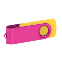 Yellow and pink personalised USB memory stick for newborn photography gifts