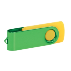 Personalised yellow and green USB flash drive for nature-themed gifts