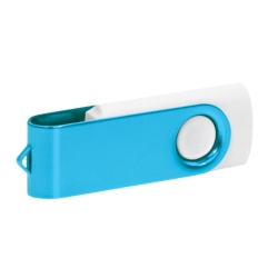 Personalised White and Turquoise USB Stick 16GB - Custom Engraved Travel Memories Gift Box