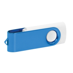 Personalised White and Blue USB Memory Stick 64GB - Custom Engraved Corporate Gift Box