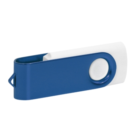 Personalised White and Dark Blue USB Flash Drive 8GB - Custom Engraved School Leaver Gift