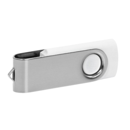 Personalised White and Silver USB Drive 32GB - Custom Engraved Modern Branding Gift Box