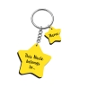 Personalised yellow star keyring with a large star engraved "This Uncle belongs to..." and a small matching name star charm.