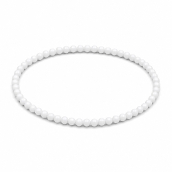 Handcrafted 4mm classic white beaded bracelet