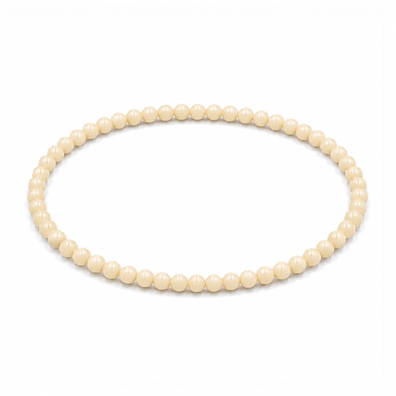 Handcrafted 4mm classic cream beaded bracelet