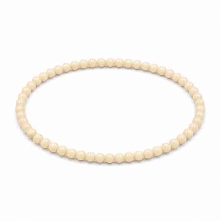 Handcrafted 4mm classic cream beaded bracelet