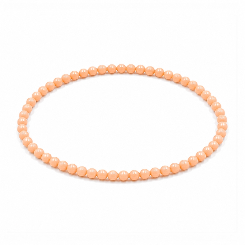 Handcrafted 4mm classic peach beaded bracelet