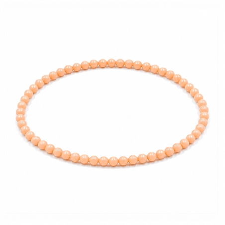 Handcrafted 4mm classic peach beaded bracelet