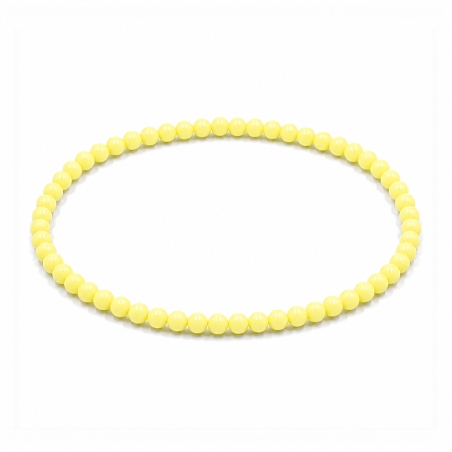 Handcrafted 4mm classic pastel yellow beaded bracelet
