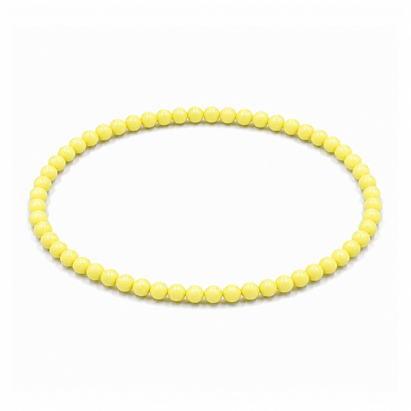 Handcrafted 4mm classic yellow beaded bracelet