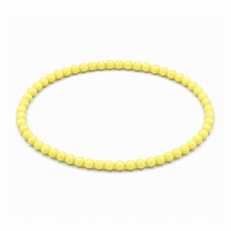 Handcrafted 4mm classic yellow beaded bracelet