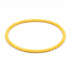 Handcrafted 4mm classic golden yellow beaded bracelet
