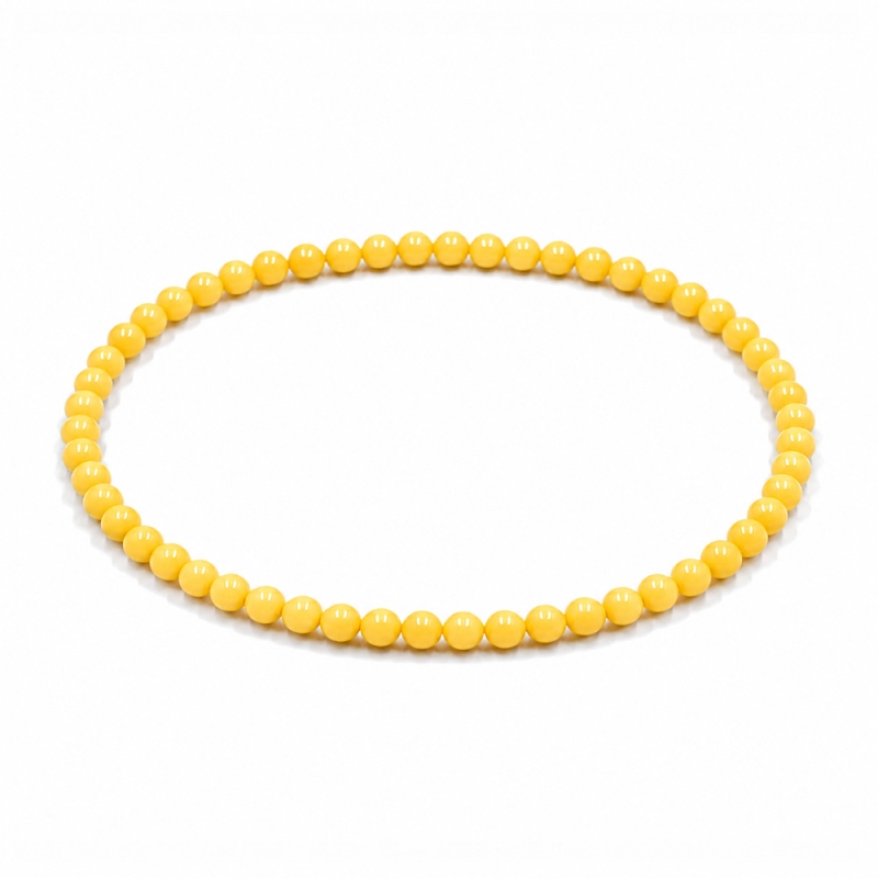 Handcrafted 4mm classic golden yellow beaded bracelet