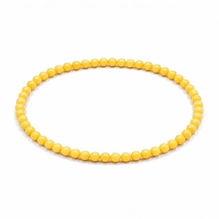Handcrafted 4mm classic golden yellow beaded bracelet