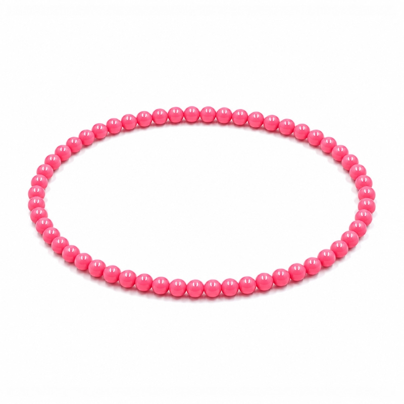 Handcrafted 4mm classic watermelon beaded bracelet