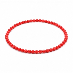 Handcrafted 4mm classic coral beaded bracelet