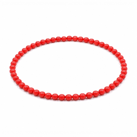Handcrafted 4mm classic coral beaded bracelet
