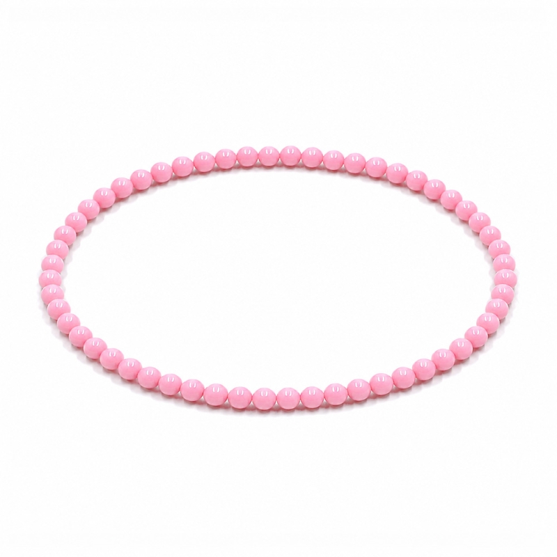 Handcrafted 4mm classic pink beaded bracelet
